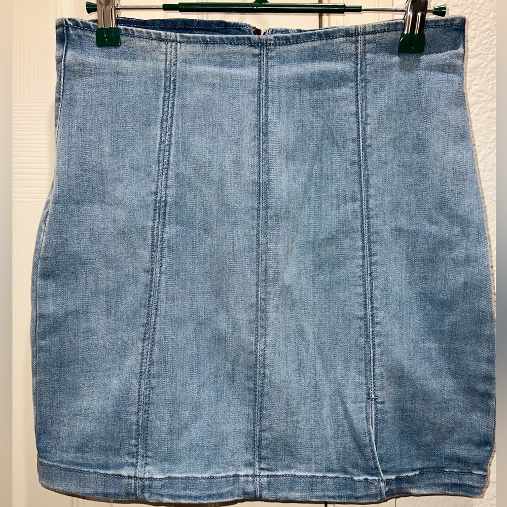 High rise mini Jean skirt